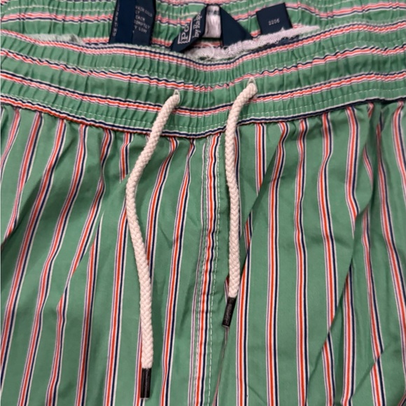 Vintage Ralph Lauren 4XB Green & Orange Striped Swim Shorts Big and Tall - Picture 3 of 4